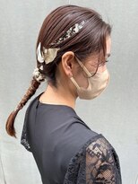 アール 北千住店(ar) 編みおろしアップ/ハーフアップ/金粉アレンジ/二次会/結婚式