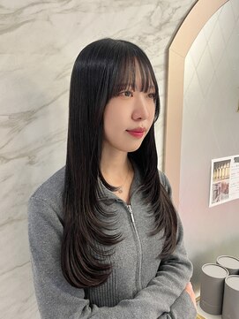 ロンド フィーユ(Lond fille) オリーブグレー髪質改善/黒髪/小顔/くすみベージュ/銀座 ■