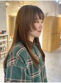 顔まわりカット/ロングレイヤー/ステップカット/酸性ストレート