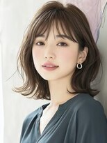 メル バイ ヘアサロン ニド(mer..by hair salon Nido)&nbsp;小顔くびれミディアムボブ☆外ハネ韓国風シースルーバング