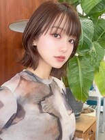 アグ ヘアー イコール 新小岩店(Agu hair equal)&nbsp;《Agu hair》透明感ブラウン顎下ボブ×numberA.ベースケアミルク