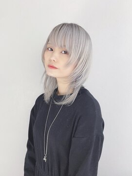 リアイス(Re:ICE) ミニウルフ/くすみブルー/流れるレイヤー/インナーハイライト