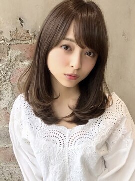 シルクレイ 吉祥寺店(Silk-lei) 大人かわいいフェザーバング前髪丸みボブベージュ20代吉祥寺