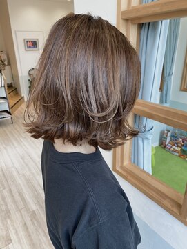 アミトヘアアンドサロン(amito hair&salon) ギリギリ結べるぱつふわボブ/白髪染めに見えない白髪染め