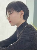 モードに大人可愛いダークアッシュイメチェンショートボブ