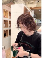 ラレイ(Lalei) 【ささき】ウルフ+スパイラルパーマ/オレンジカラー