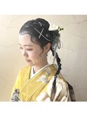 成人式ヘアアレンジ編みおろしヘアアレンジ
