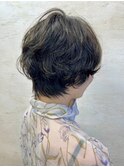 ハンサムショートパーマくびれ似合わせカットエモージュカラー