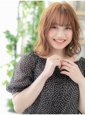 くせ毛風ボブウルフ小顔ミルクティーピンクc5川口20代30代40代