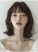 イメチェン 外はね ボブ 美髪 ワイドバング ブルーブラック