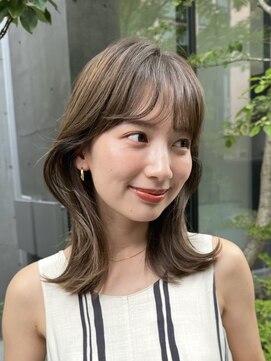 ラボヌールヘアーノーブル 新越谷店(La Bonheur hair noble) セミディシアーカラー韓国風ボブ美髪ピンクブラウン