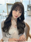 シースルーバングオリーブベージュカラー