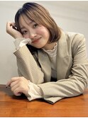 くびれ アプリコットオレンジ 夏のヘアアレンジハイライトカラー