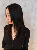 前髪なし×顔周りレイヤーロング