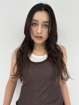 大人美人艶カラーベージュ小顔カット透明感レイヤーロング