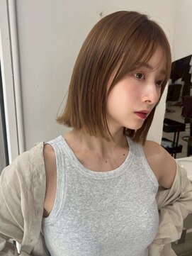 ポーチバイハニー オモテサンドウ(PORCH by HONEY omotesando) タッセルボブ/切りっぱなしボブ/ワンレン/ミルクティーベージュ1