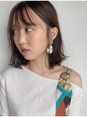 前髪あり 切りっぱなしボブ