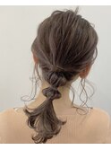 ヘアアレンジ♪編みおろし/ローポニーテール/結婚式20代30代40代