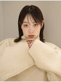 【リコ】黒髪 ボブルフ ネビージュ 小顔 シースルーバング