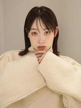 サンプラス(san+) 【リコ】黒髪 ボブルフ ネビージュ 小顔 シースルーバング