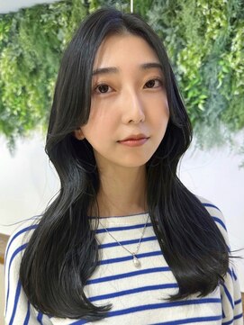 ビューブルー 亀戸錦糸町(VIEW BLUE) 美髪カール韓国レイヤーシアーカラーロングセミディ似合わせ前髪