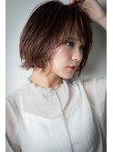 ベビーピンクハイライトひし形ショートボブv越谷20代30代40代