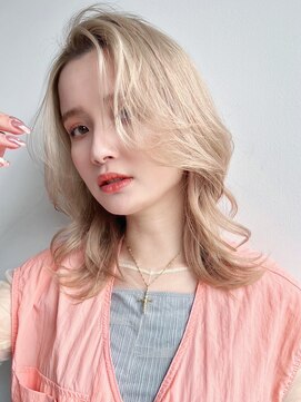 フリティ 大阪西梅田店(friity) オリーブベージュショートミニボブグレージュブリーチレイヤー