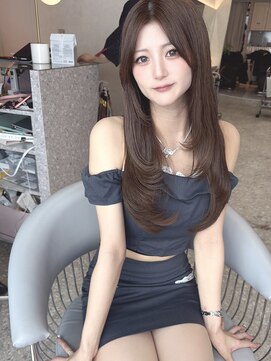 ラルムバイシー 新宿(LARME by Sea) 韓国顔周りxレイヤーセミディ/姫カット/ワンカール/シアーカラー