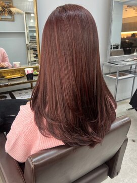 オズ 安積店(OZ) ダブルカラー外ハネボブインナーカラーハイライトケアブリーチ