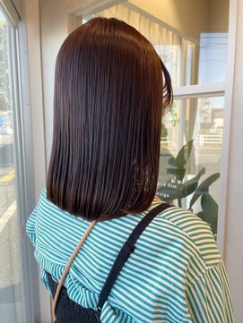 ポジ(poji) ピンクブラウン　艶髪　髪質改善　韓国風　顔まわり　顔周り