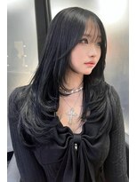 リア 大阪梅田(Ria)&nbsp;ブルーブラック　レイヤーカット 【韓国ヘア 大阪 梅田】