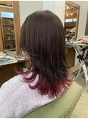 佐藤洋一【外はねウルフ　インナーカラーピンク】