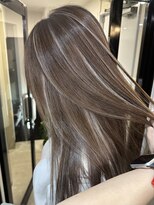 エトラ 渋谷店(etora)&nbsp;小顔 ネビージュ　グレージュハイライトカラー◎