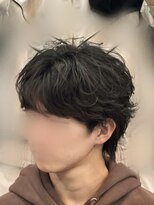 バース 梅田中崎町店(BIRTH)&nbsp;韓国へアカルマパーマワックスなしセンターパート黒髪ウルフ