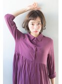 セミウェットウェーブボブスタイル