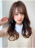 前髪パーマ/イメチェン/ラベンダーカラー/イヤリングカラー