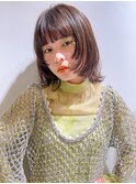 ステップカット×ミディアムウルフ