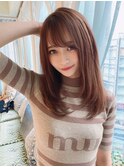 低めレイヤー☆ブリーチ無しミルクティーベージュ
