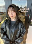 外ハネミディアム×コントラストハイライト