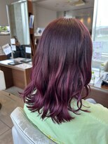 アチーブ ヘア デザイン(achieve hair design)&nbsp;グラデーションカラーパープルピンク大人可愛いウェーブロング