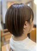 大人可愛い丸みショート★カット×髪質改善ストレート