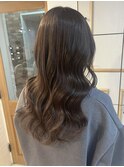 韓国ロング×ブリーチなしカラー　チョコレートブラウン