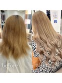 【AYAKA　担当】before/afterブロンドロングエクステ８０本