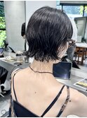 ココアベージュ/黒髪/クラゲヘアー/オリーブグレー/ボブ/表参道
