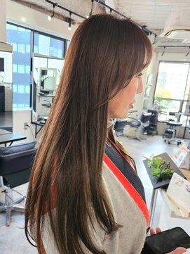 エイス 梅田 中津(Ace) レイヤーカット　マロンベージュ