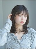 ミディアムレイヤー・ボブ/絶壁解消/20代/３０代/長め 