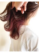 イースタイル 桂店(e-style)&nbsp;インナーカラー 紫ピンク  お客様スナップ写真