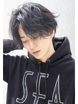 ネイビー(NAVY)&nbsp;ラフスパイラル　前下がりマッシュハンサムショート