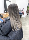 黒染め履歴から、2ブリーチ エアタッチバレイヤージュロング