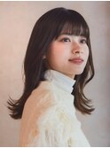 くびれミディ　フェミニンロング　似合わせカットメルティカラー